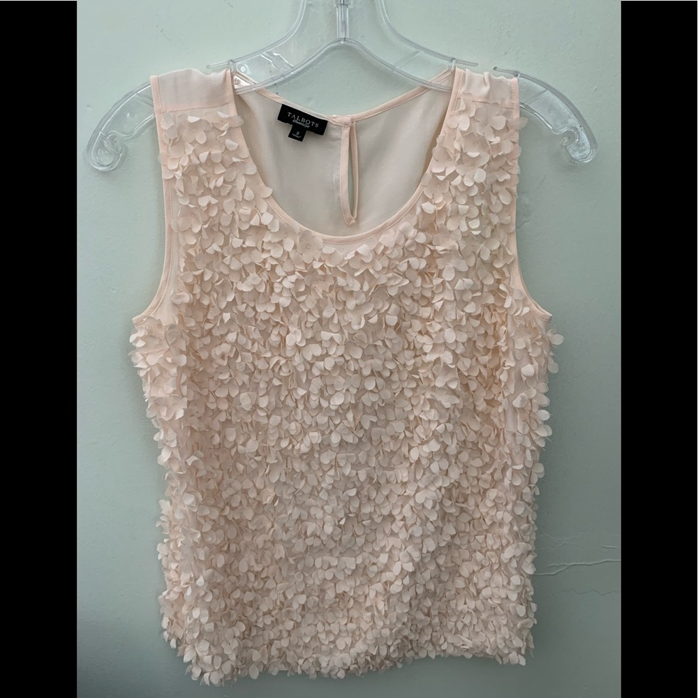 Talbots blush fun feathery sleeveless top